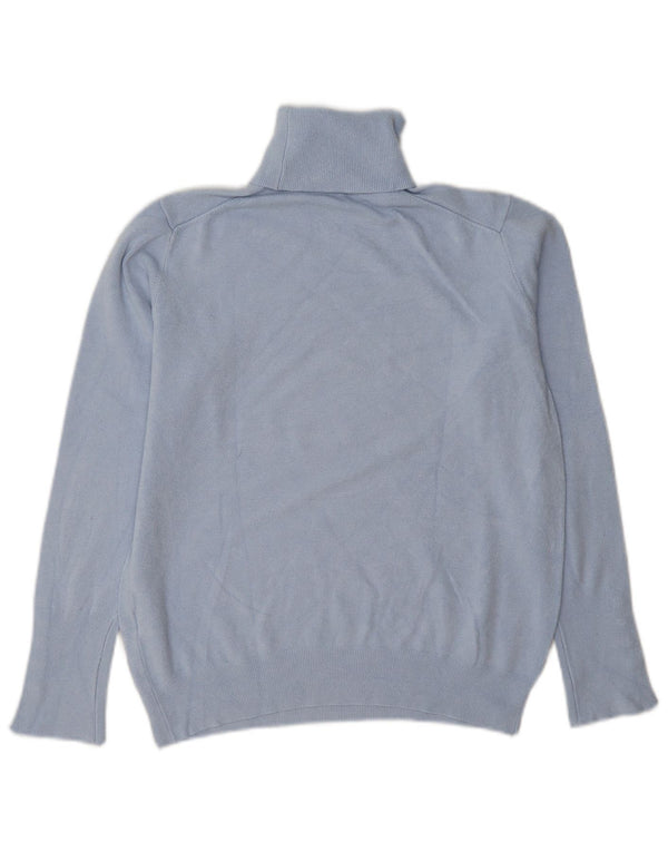 Maglione maglione a collo alto da donna Zara UK 14 grande viscosa blu
