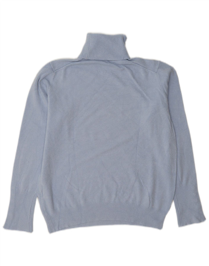 Maglione maglione a collo alto da donna Zara UK 14 grande viscosa blu