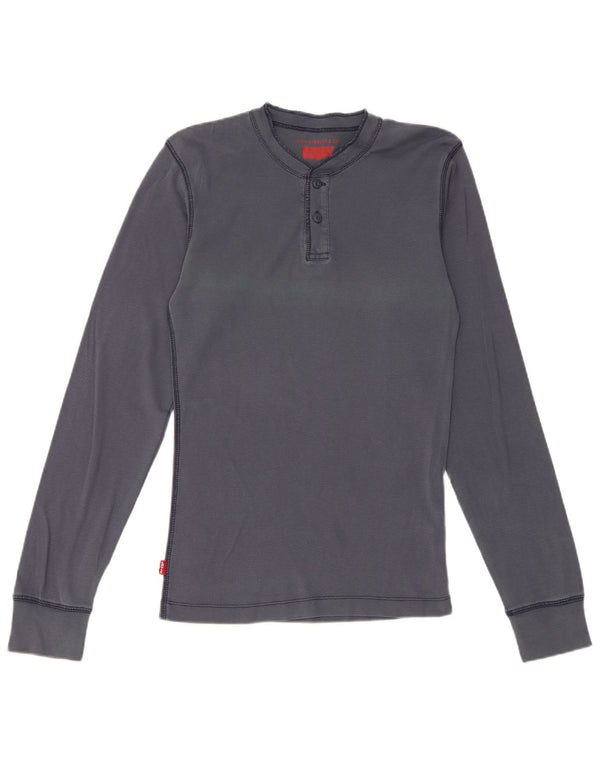 Levi's Top da uomo a maniche lunghe in cotone blu navy medio