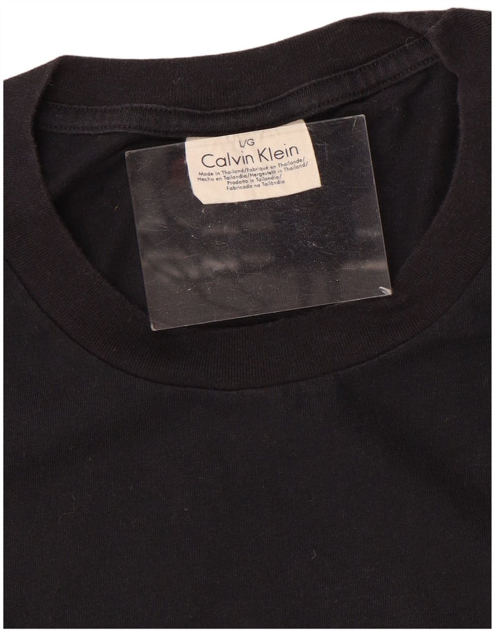 CALVIN KLEIN T-shirt da uomo Top Large in cotone nero