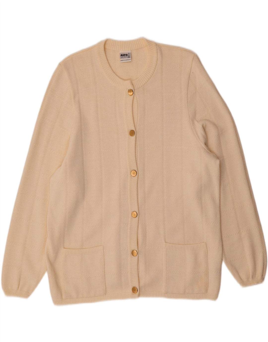 Maglione cardigan da donna Aspa EU 48 2XL Beige poliacrilico