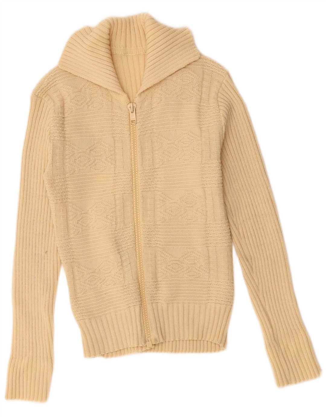 Maglione cardigan da donna VINTAGE UK 10 piccolo beige