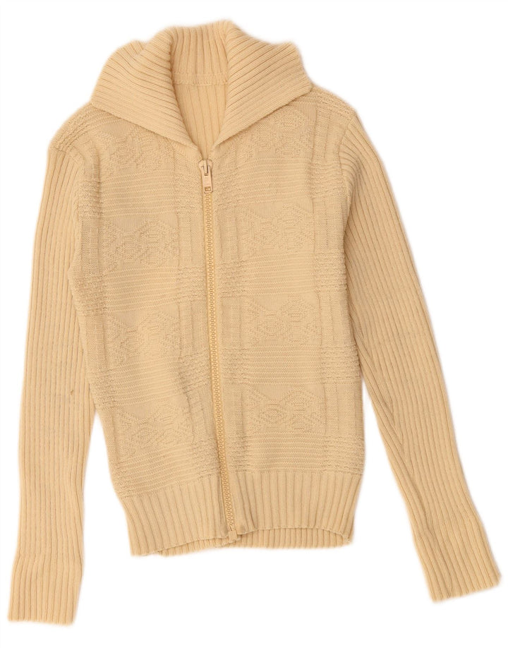Maglione cardigan da donna VINTAGE UK 10 piccolo beige