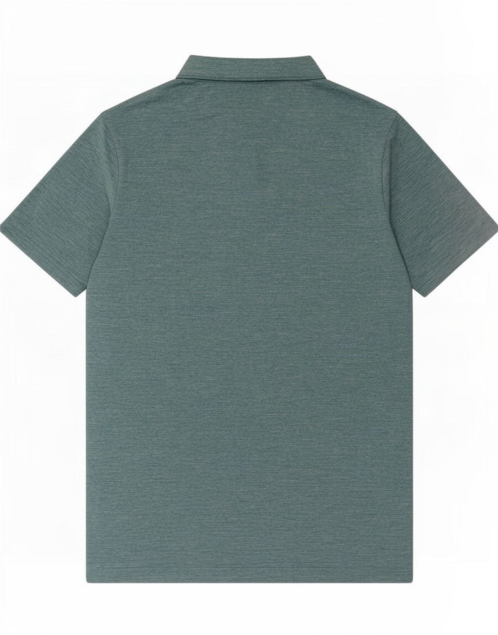 Polo da uomo Columbia in poliestere screziato verde medio