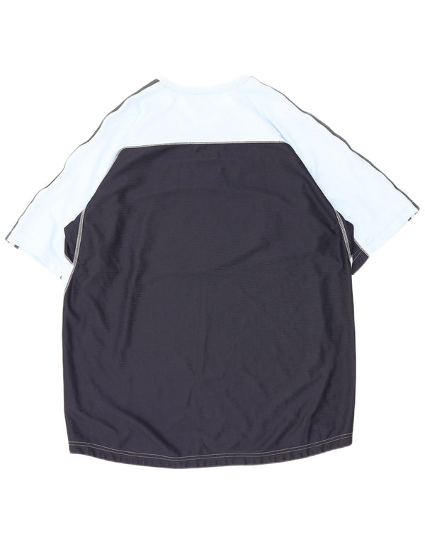 T-shirt ADIDAS da uomo Climacool Top grande in poliestere color block blu navy