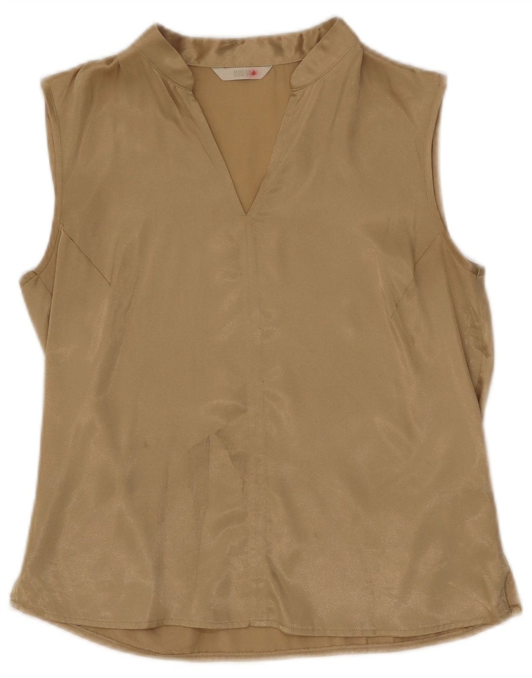 Camicetta senza maniche da donna Marks & Spencer UK 10 Small Poliestere dorato