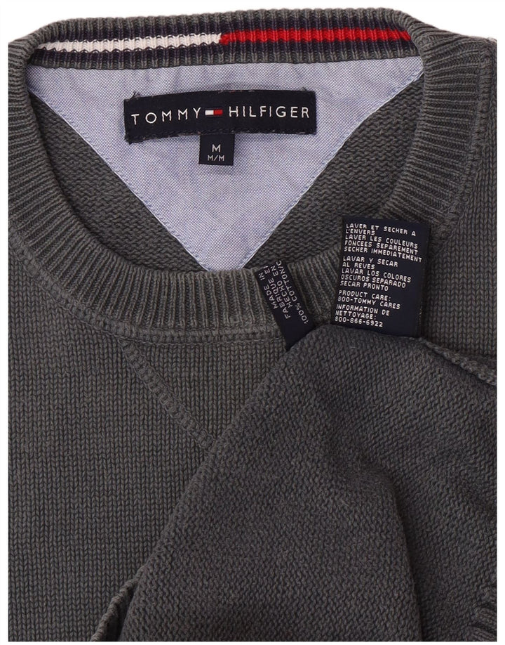 Maglione maglione girocollo da uomo vestibilità regolare Tommy Hilfiger cotone grigio medio