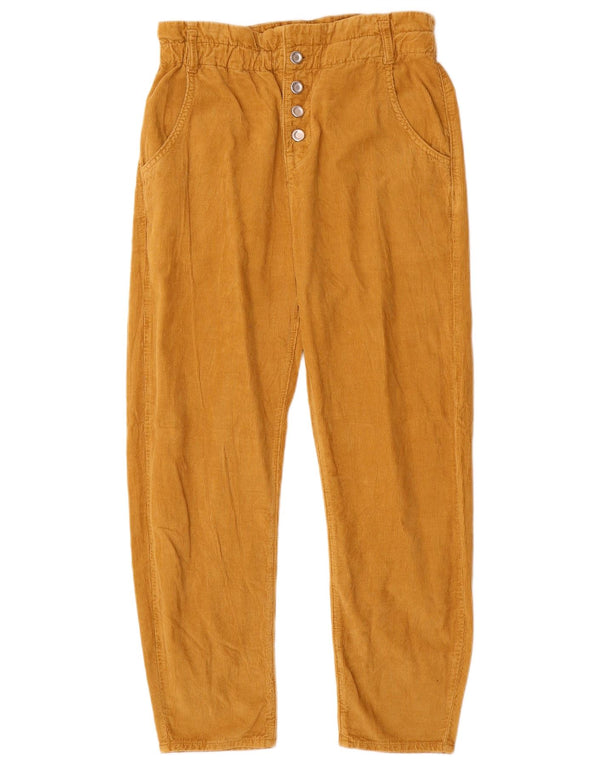 Pantaloni dritti in velluto a coste a vita alta da donna Zara EU 36 XS W26 L25 Beige
