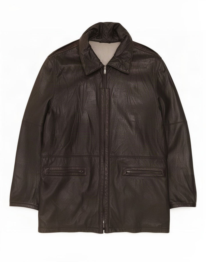 Giacca in pelle da uomo Umberto Bilancioni UK 40 Large nera