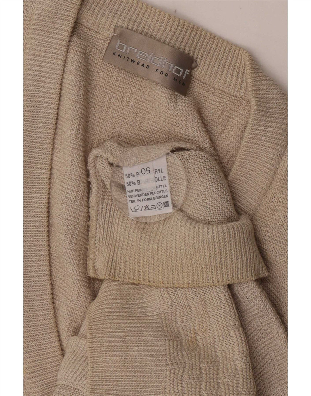 Maglione cardigan senza maniche da uomo Breidhof IT 50 Poliacrilico beige medio