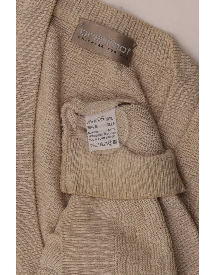 Maglione cardigan senza maniche da uomo Breidhof IT 50 Poliacrilico beige medio