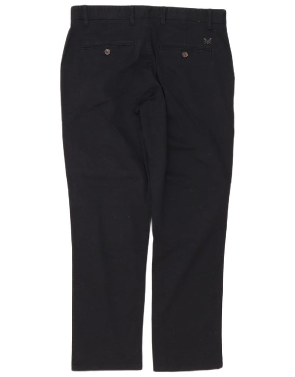 Crew Clothing Pantaloni chino dritti da uomo W34 L30 cotone nero