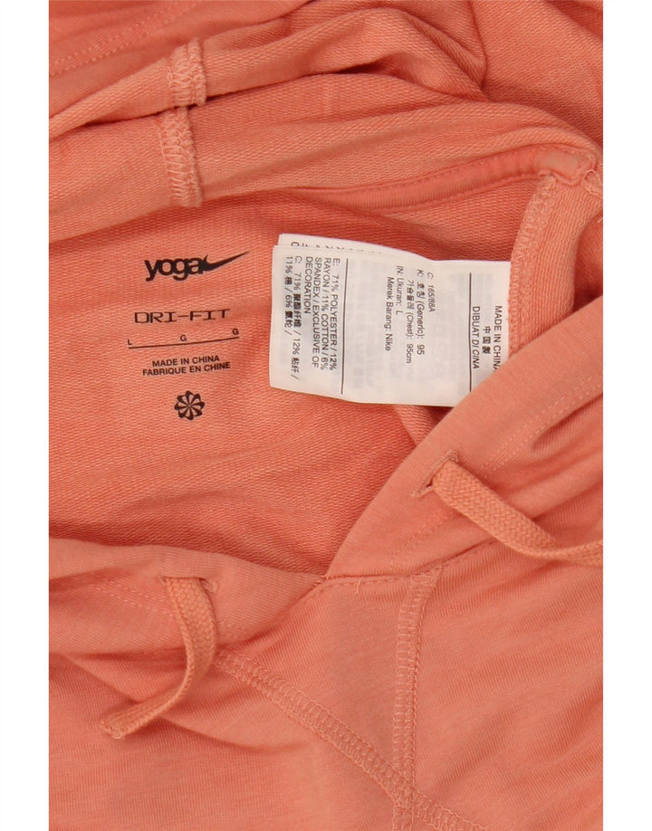 Maglia con cappuccio oversize da donna Nike Dri Fit UK 16 Large Arancione Poliestere