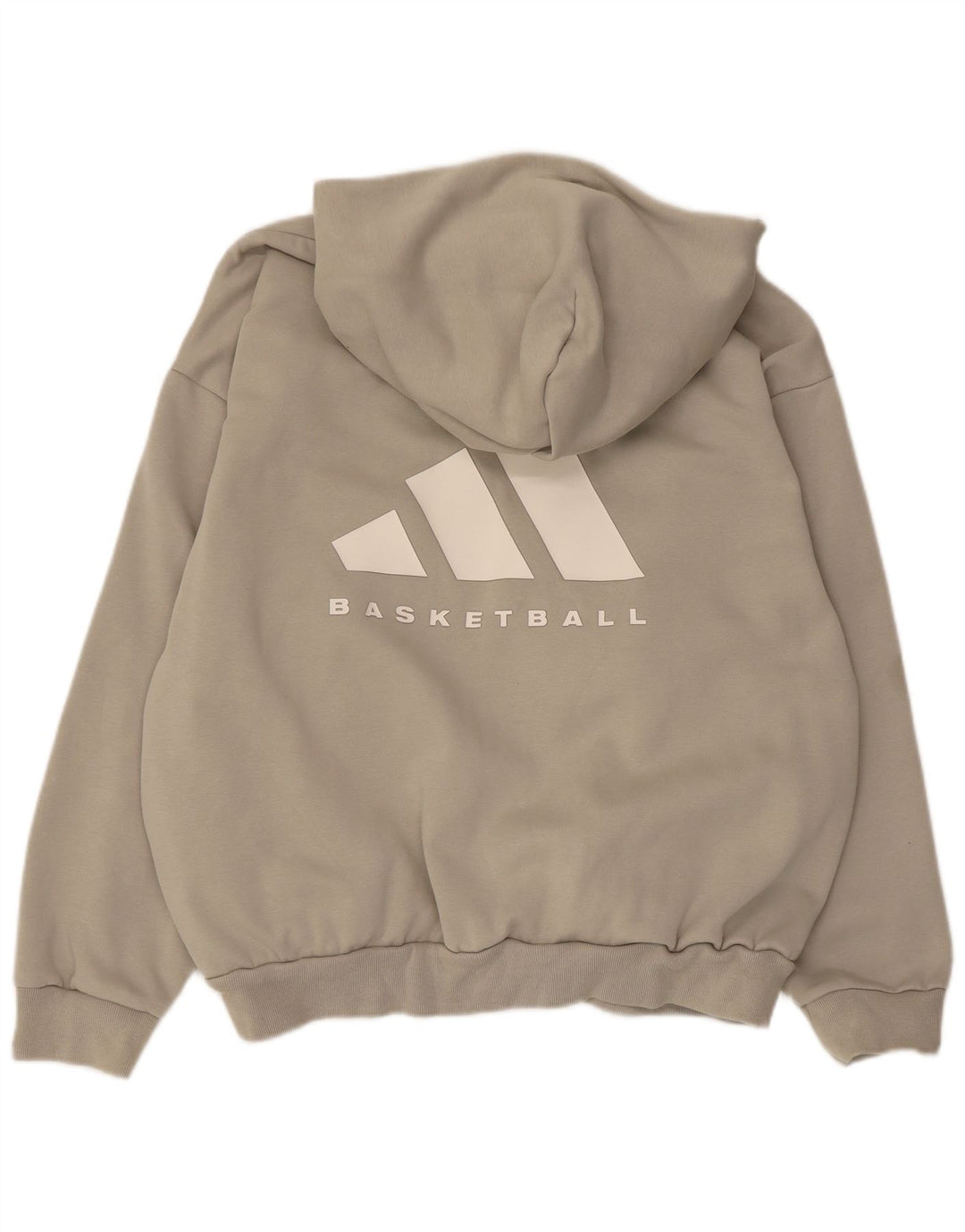 Felpa con cappuccio oversize grafica da uomo Adidas piccola beige