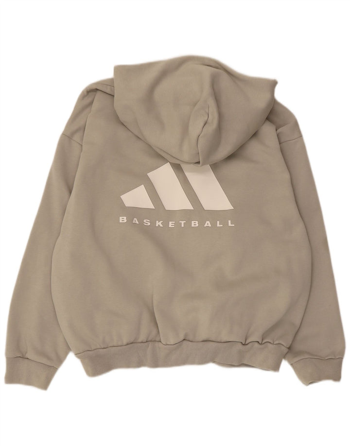 Felpa con cappuccio oversize grafica da uomo Adidas piccola beige