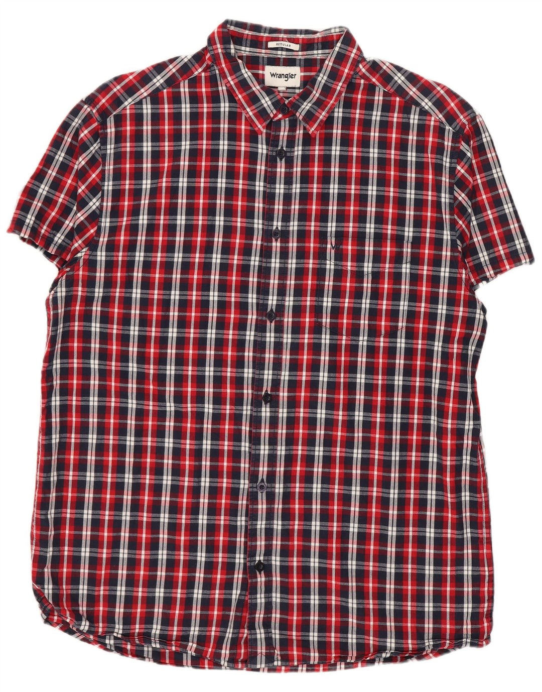 WRANGLER Camicia da uomo a maniche corte vestibilità regolare a quadri grandi multicolori