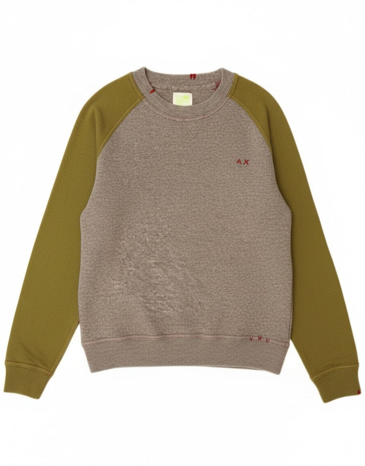 Maglione maglione con scollo a barca da donna Sun68 UK 14 Blocco colore grigio medio