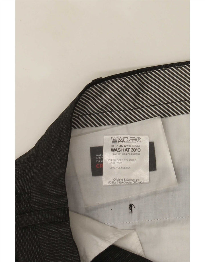 Pantaloni da abito dritti da uomo Marks & Spencer W40 L31 poliestere nero