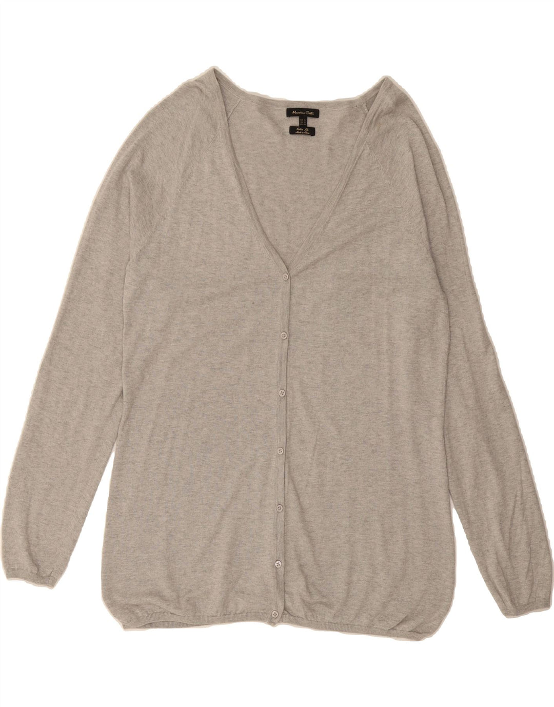 MASSIMO DUTTI Womens Cardigan Sweater UK 18 XL Grey Cotton Vintage Massimo Dutti and Second-Hand Massimo Dutti from Messina Hembry 