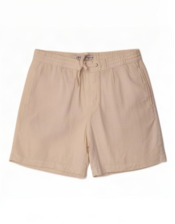 Pantaloncini casual da donna Zara medi W31 bianco sporco