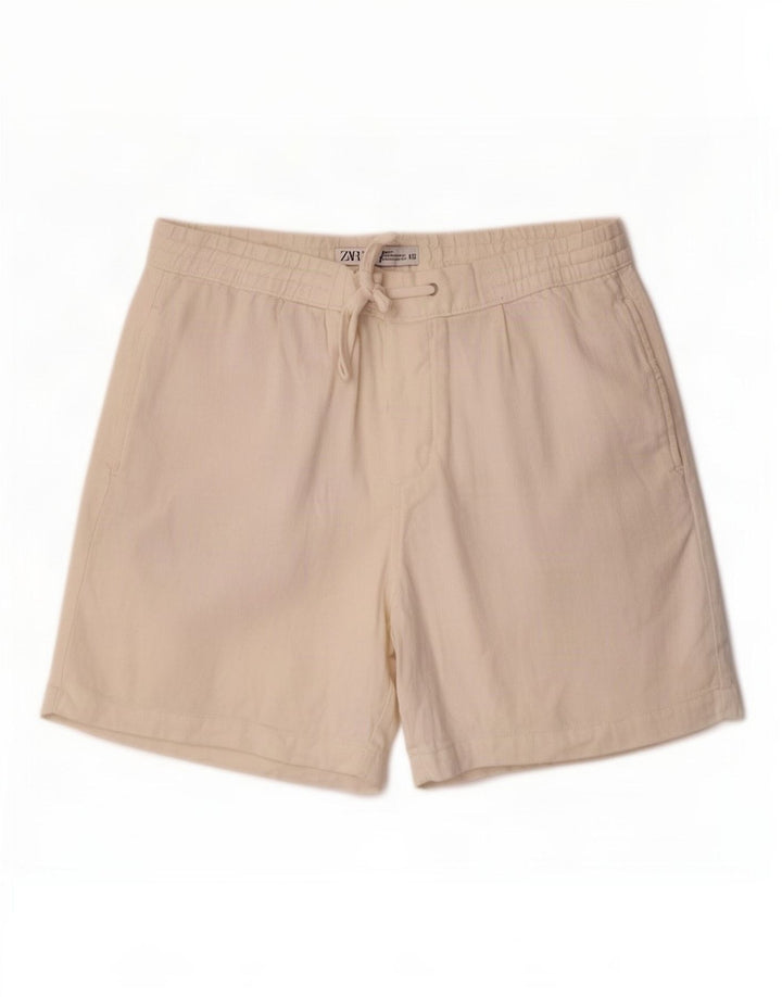 Pantaloncini casual da donna Zara medi W31 bianco sporco