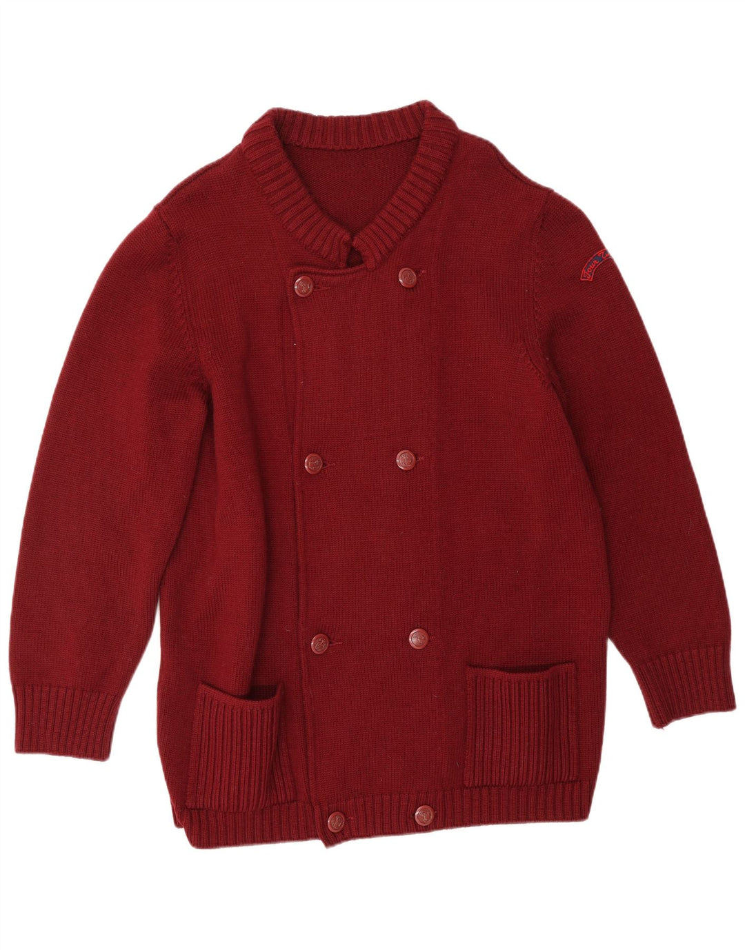 Maglione cardigan da uomo vintage bordeaux medio