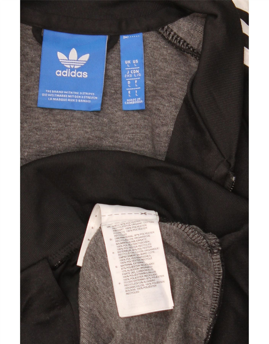 Giacca da tuta da uomo ADIDAS grande nera in poliestere