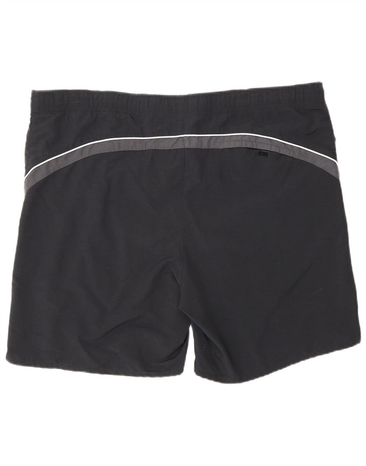 Pantaloncini da bagno da uomo Fila Large in nylon color block nero