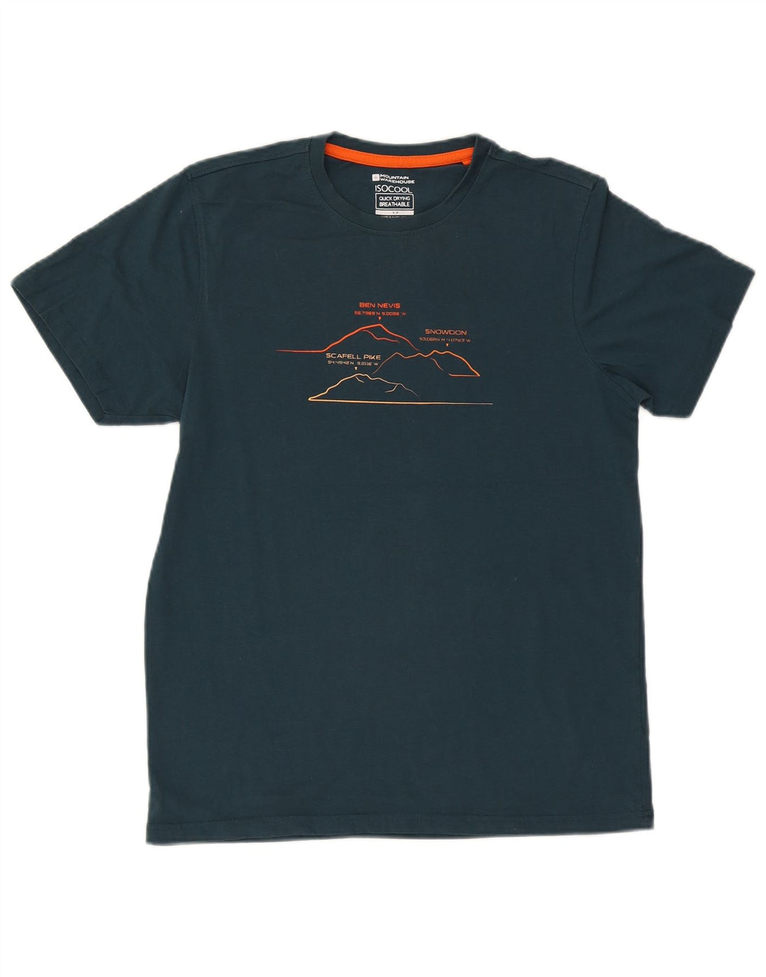 Mountain Warehouse T-shirt grafica IsoCool da uomo piccola in cotone verde