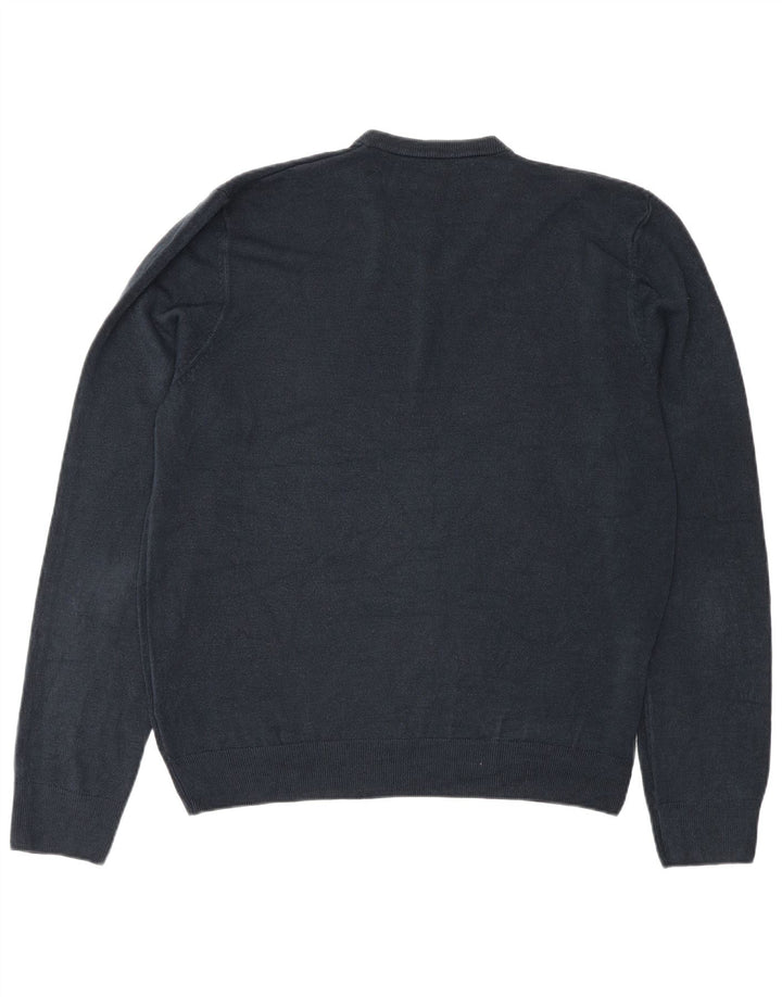 Maglione da uomo con scollo a V Marks & Spencer medio blu navy in acrilico