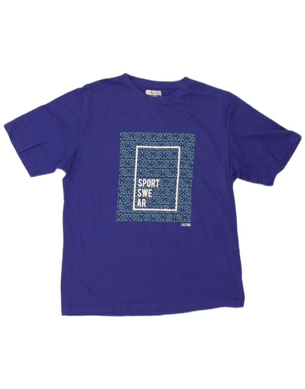 T-shirt grafica da uomo KAPPA Top XL in cotone blu