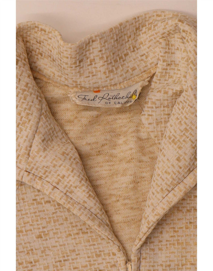 Abito a trapezio vintage da donna UK 14 Beige medio screziato