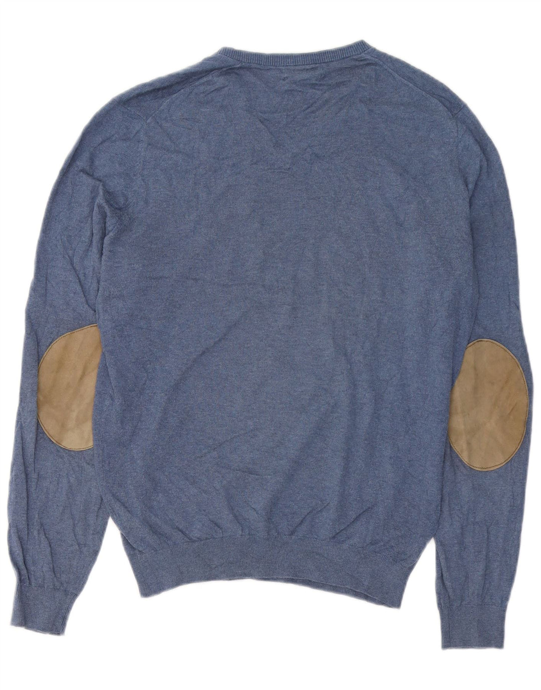 Maglione da uomo con scollo a V Massimo Dutti in cotone blu medio