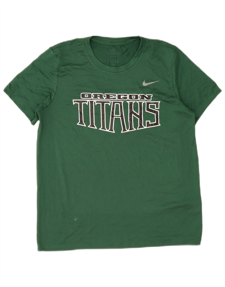 T-shirt grafica Nike Dri Fit da uomo in poliestere verde medio