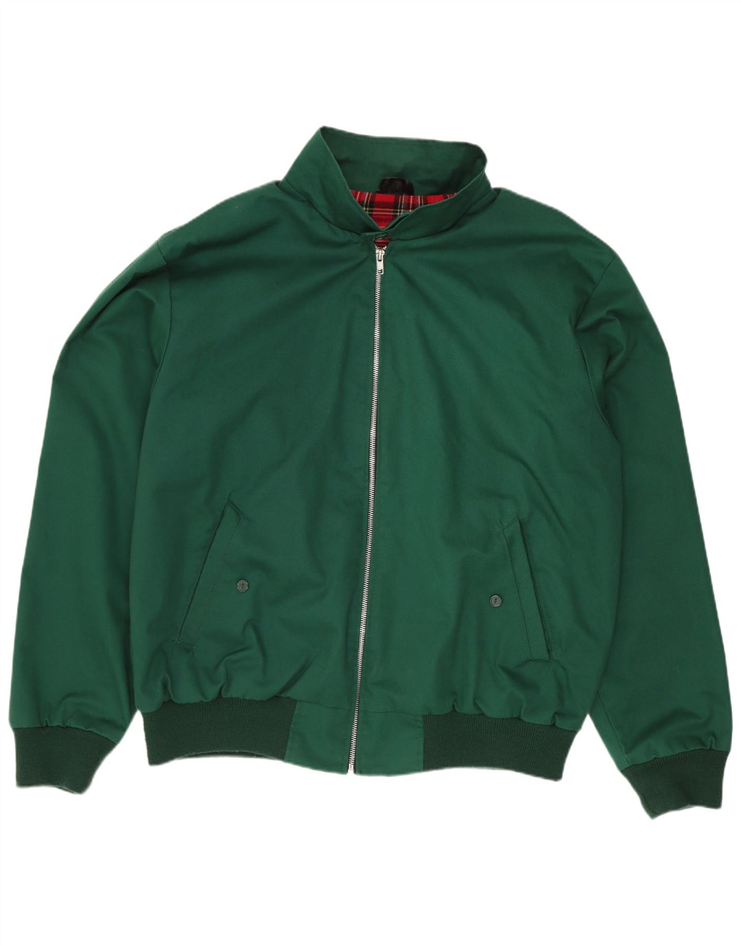Giubbotto bomber vintage da uomo UK 40 grande verde poliestere retrò