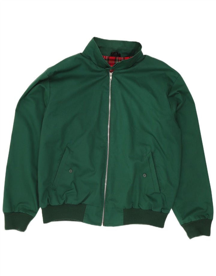 Giubbotto bomber vintage da uomo UK 40 grande verde poliestere retrò
