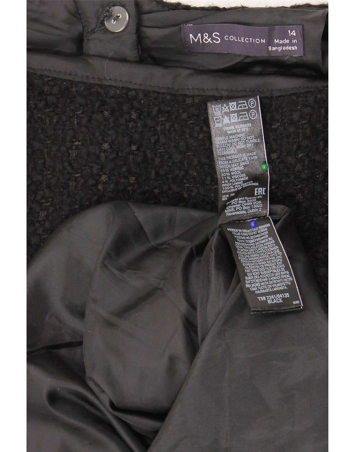 Minigonna da donna Marks & Spencer UK 14 media W32 acrilico nero