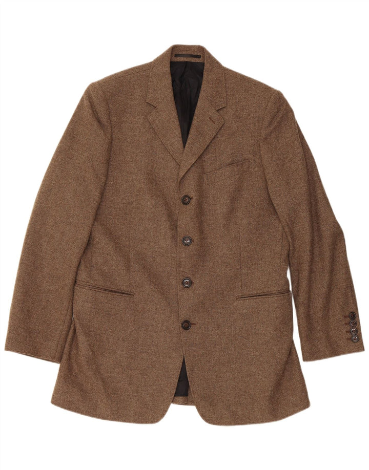Giacca blazer da uomo a 4 bottoni Reiss UK 40 grande lana marrone