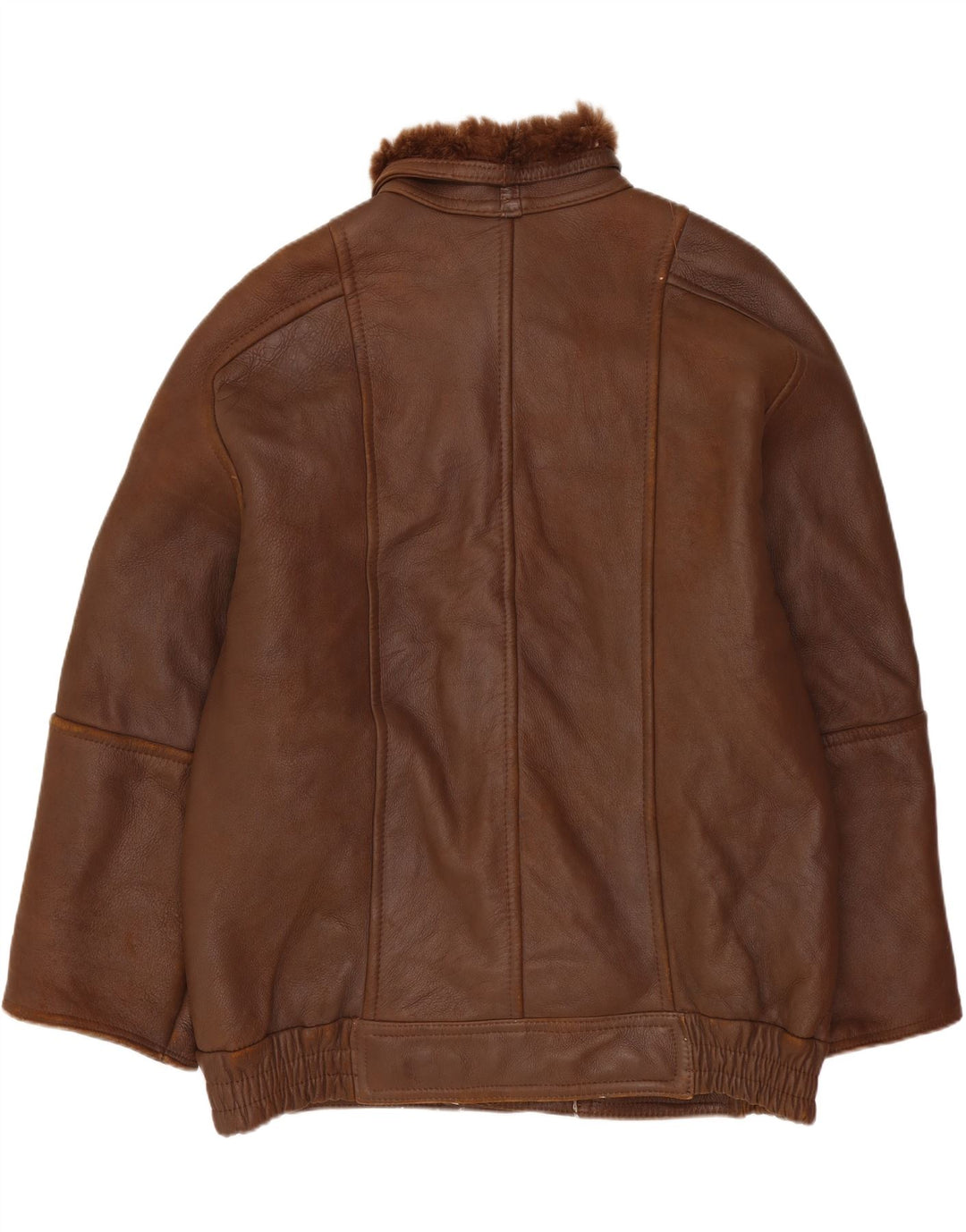 Giacca in shearling vintage da uomo UK 42 XL Marrone