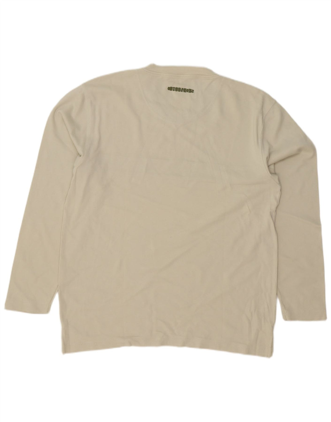 MUSTANG Mens Top Long Sleeve Large Green Striped Cotton