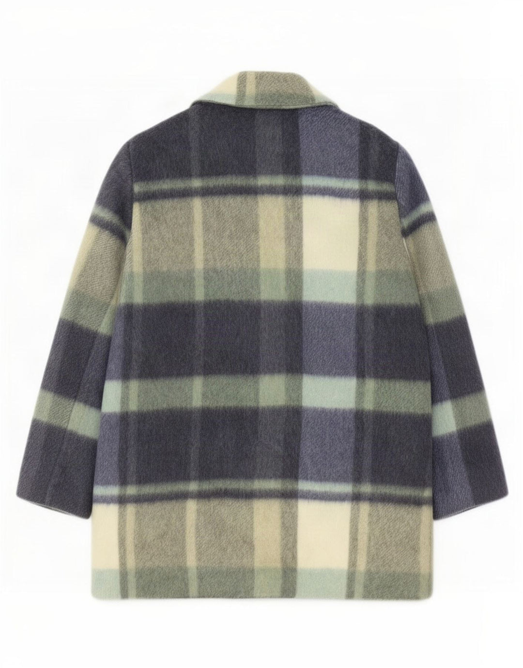 Cappotto aperto oversize da donna Benetton UK 10 piccolo quadretto multicolore