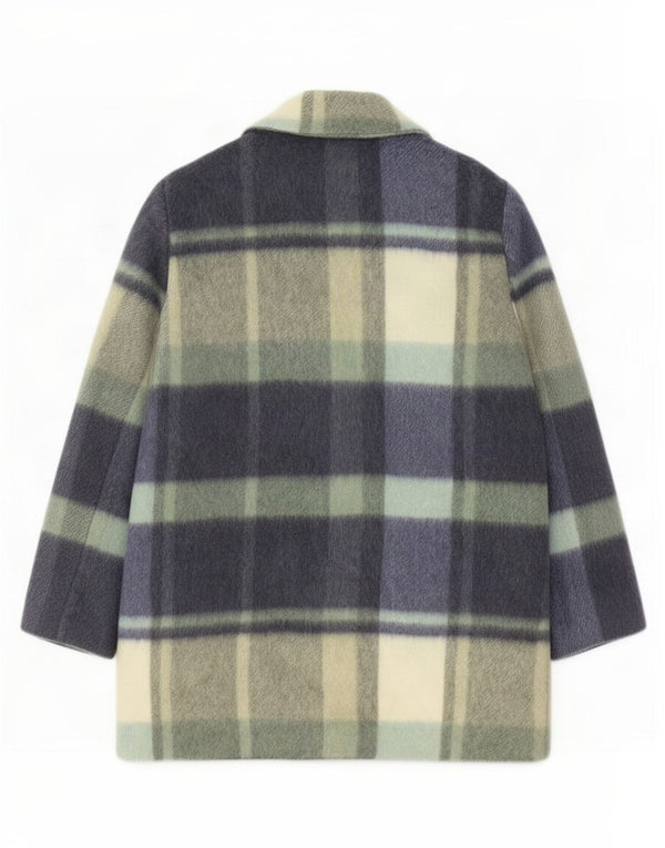 Cappotto aperto oversize da donna Benetton UK 10 piccolo quadretto multicolore