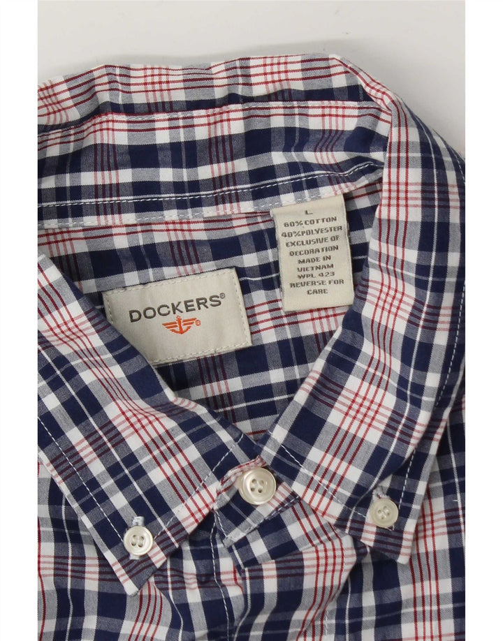 Camicia da uomo Dockers in cotone a quadri grandi blu