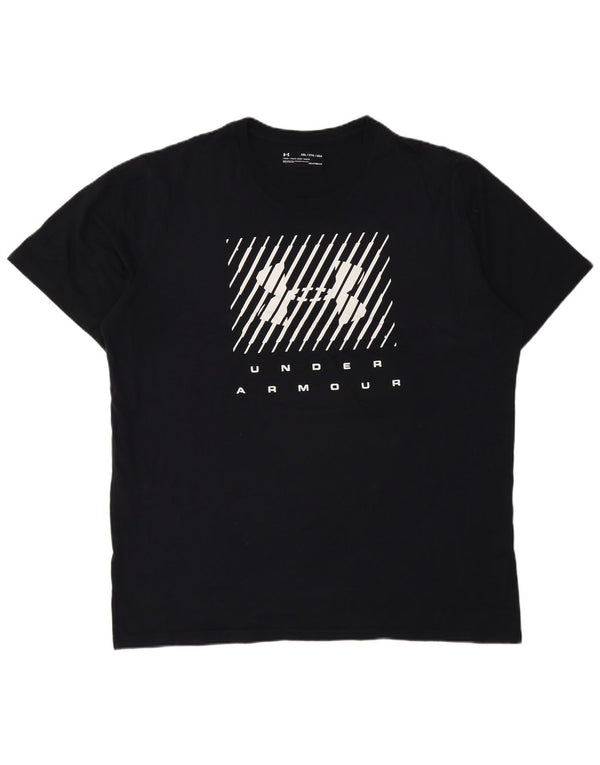 Maglietta grafica da uomo Under Armour Heat Gear Top 2XL Blu navy