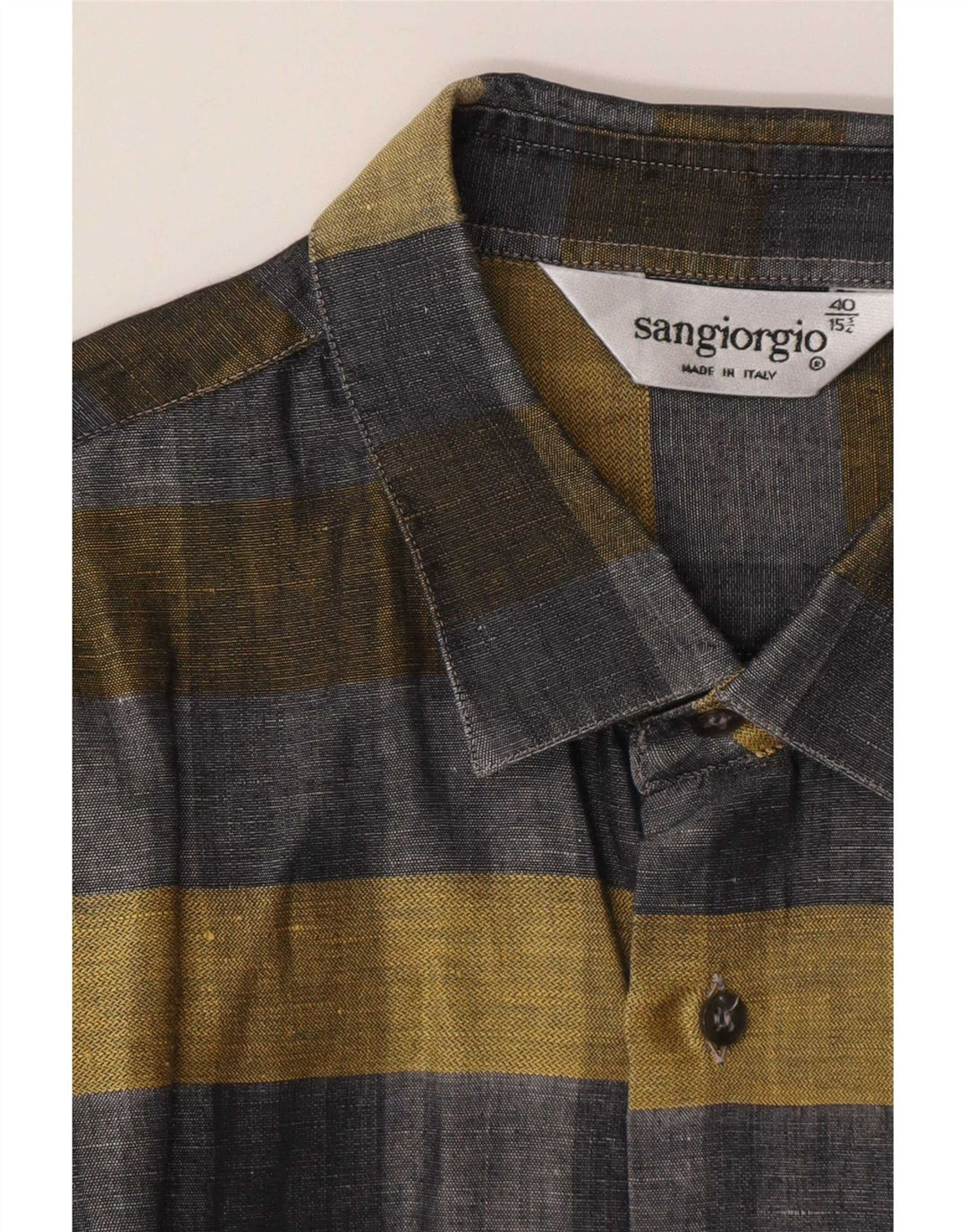 Camicia a maniche corte da uomo Sangiorgio taglia 40/15 a quadri grigio medio