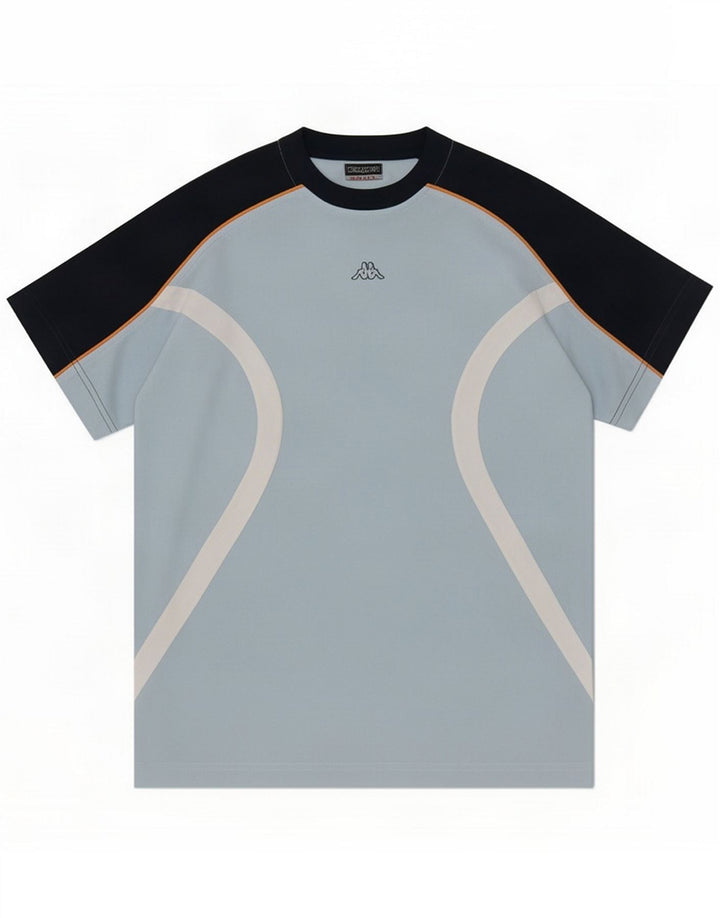 T-shirt da uomo Kappa Top Small blu in poliestere color block