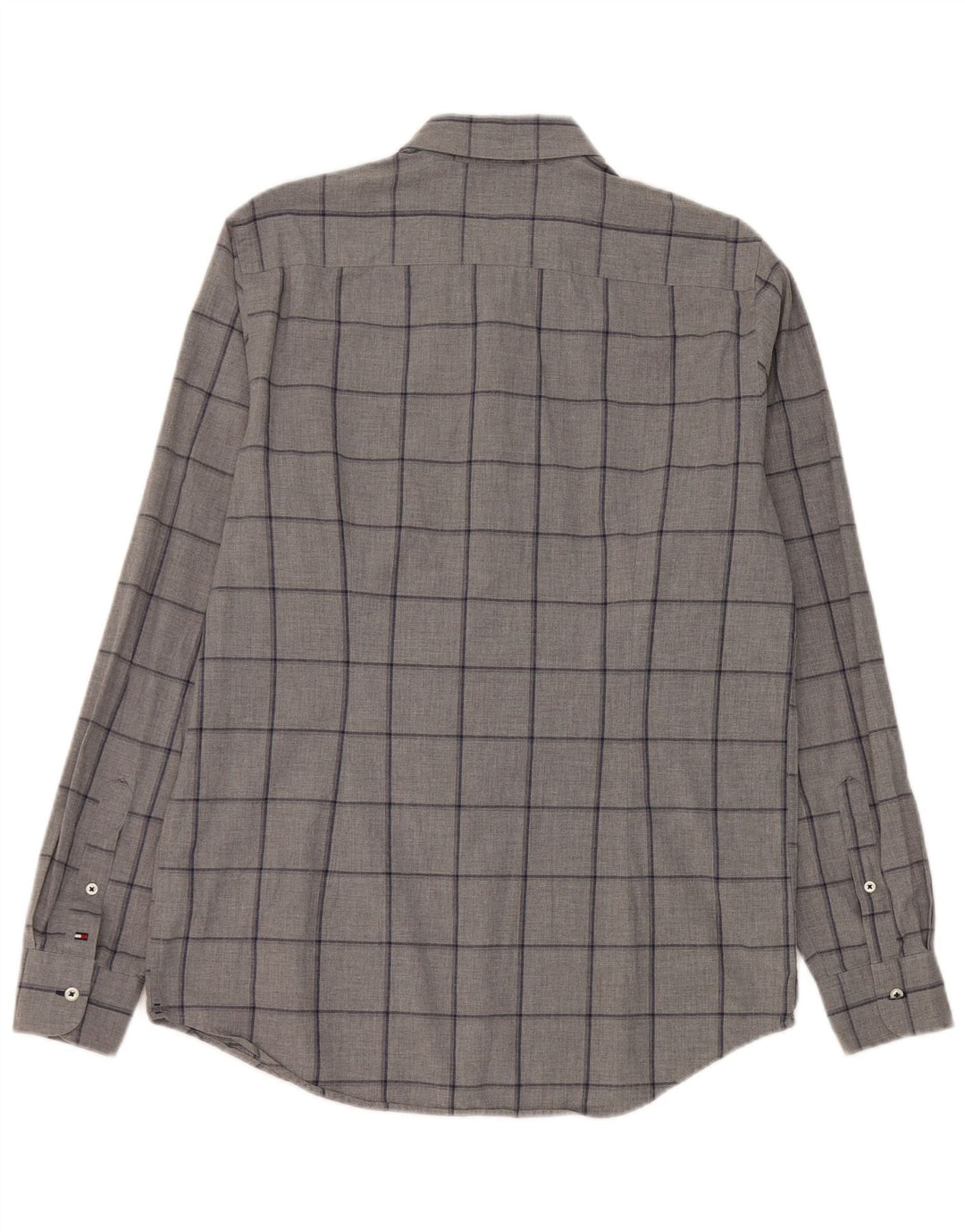 Camicia slim fit da uomo Tommy Hilfiger, cotone a quadri grigi grandi