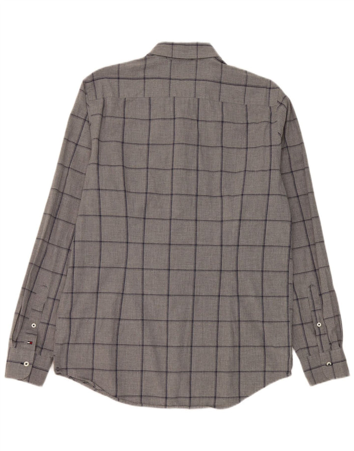 Camicia slim fit da uomo Tommy Hilfiger, cotone a quadri grigi grandi