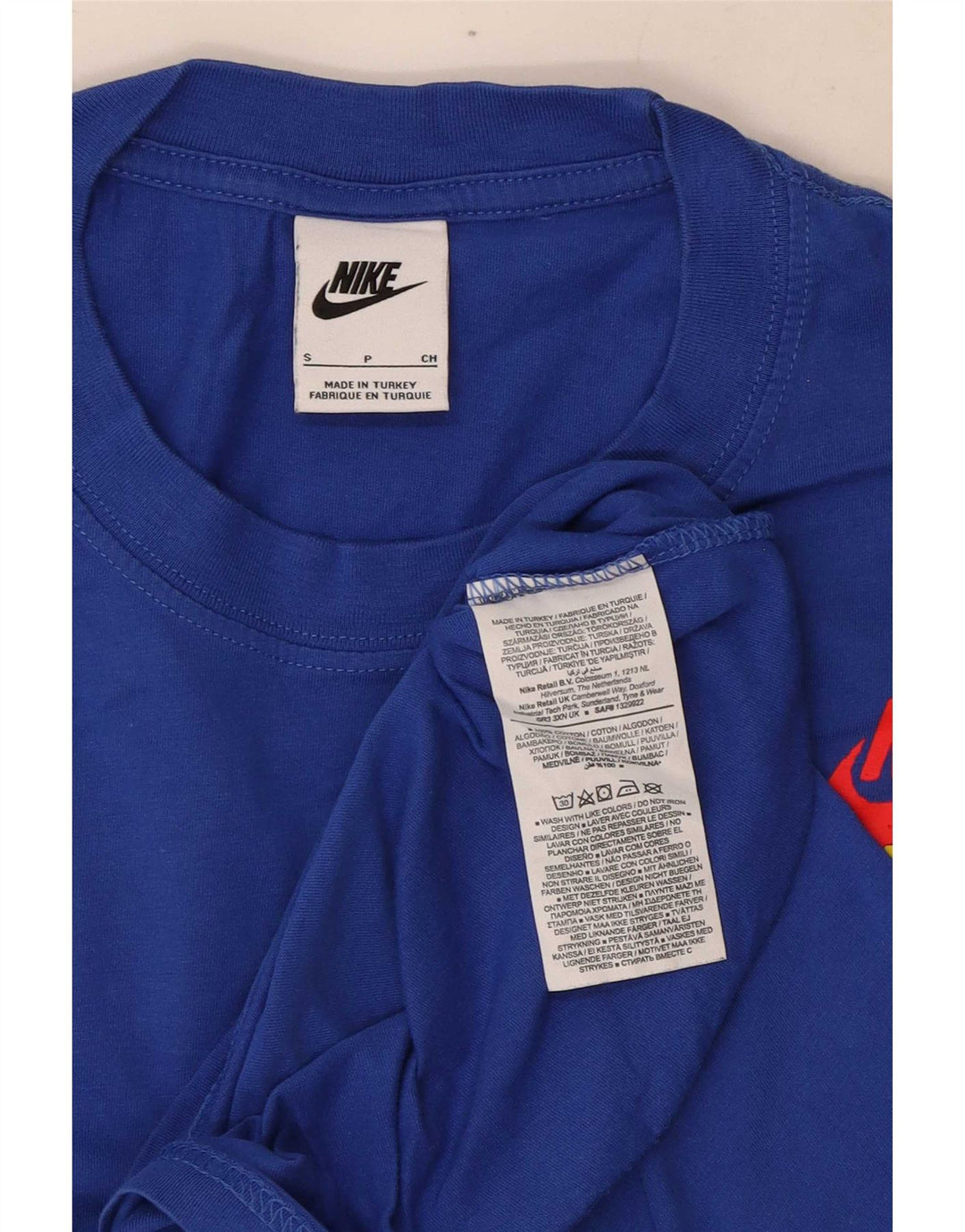 T-shirt grafica da uomo Nike Top Small in cotone blu