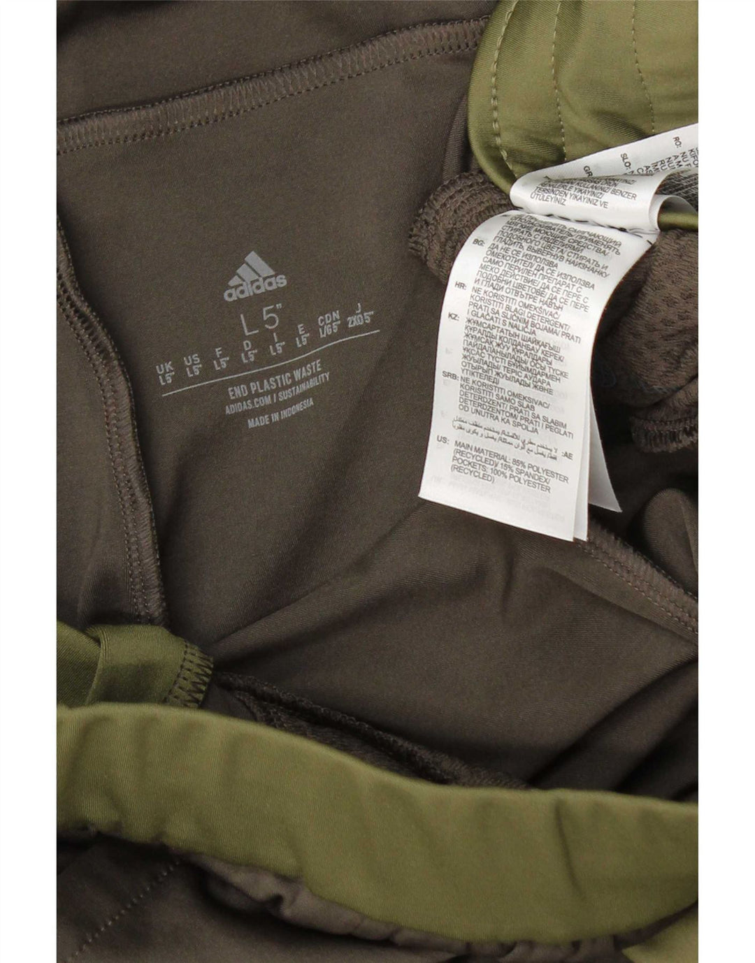 Pantaloncini sportivi Adidas da uomo grandi in poliestere color block verde